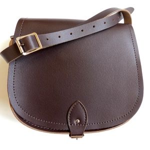 Chocolate Leather Saddle Bag